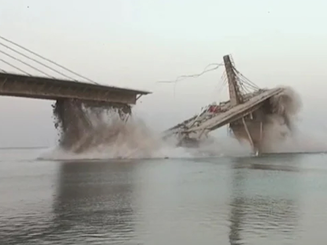 On Camera, Massive 4-Lane Bridge Falls Like A House Of Cards In Bihar