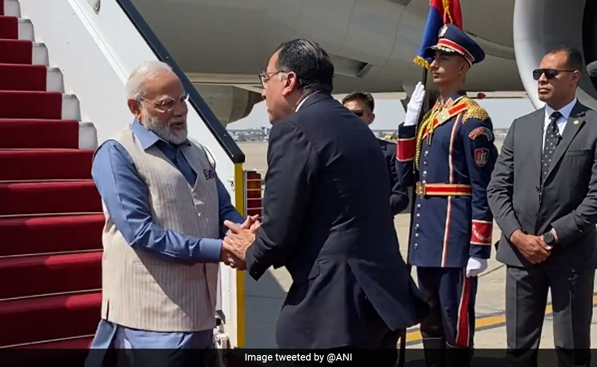 PM Modi Arrives In Egypt For Two-Day State Visit