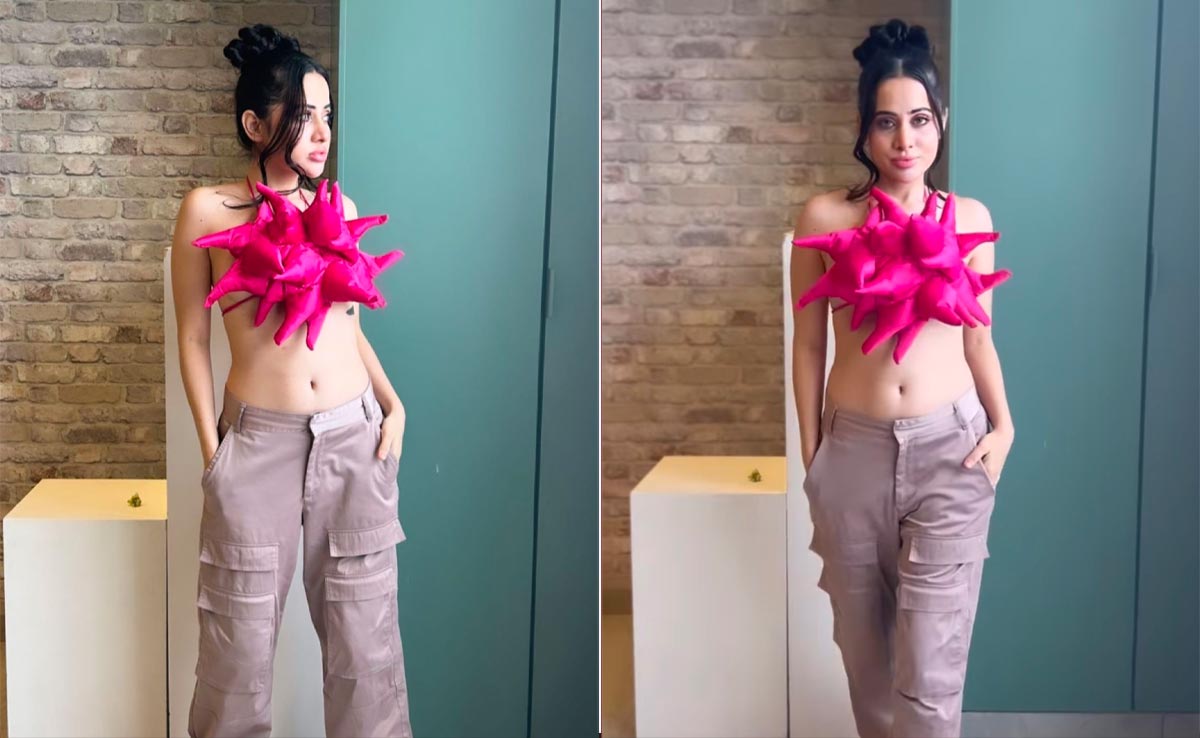 Uorfi Javed's Spiky Pink Crop Top Is Giving The Style Sphere A Spunky New Edge