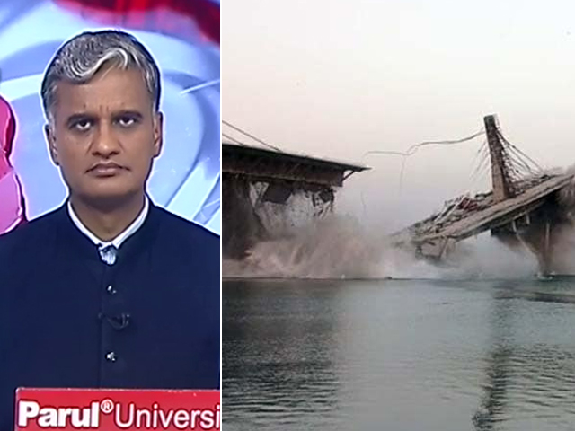 इंडिया@9 :  गंगा नदी पर बन रहा पुल गिरा, सीएम नीतीश कुमार ने किया था शिलान्यास
