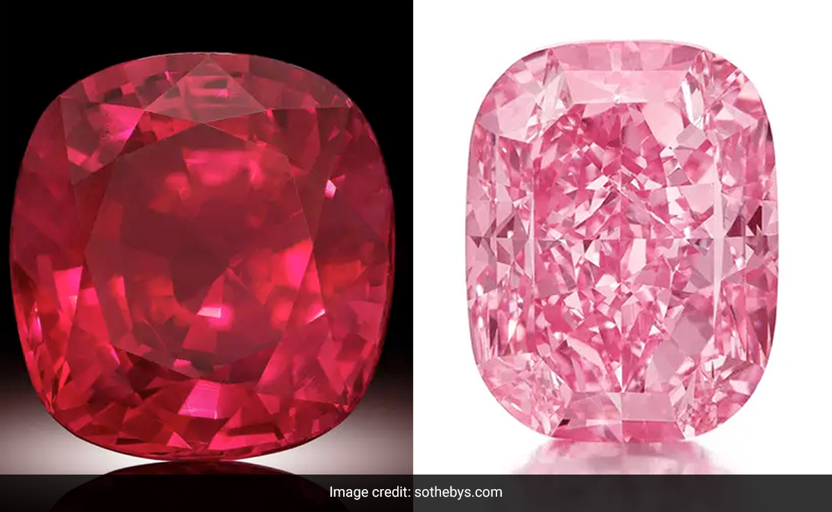 55-Carat Ruby, Rare Pink Diamond Fetch Nearly $35 Million Each At Auction