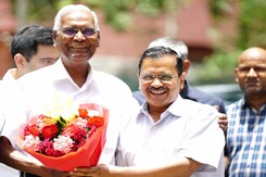 Arvind Kejriwal Meets CPI's D Raja Over Delhi Ordinance Arvind Kejriwal Meets CPI's D Raja Over Delhi Ordinance