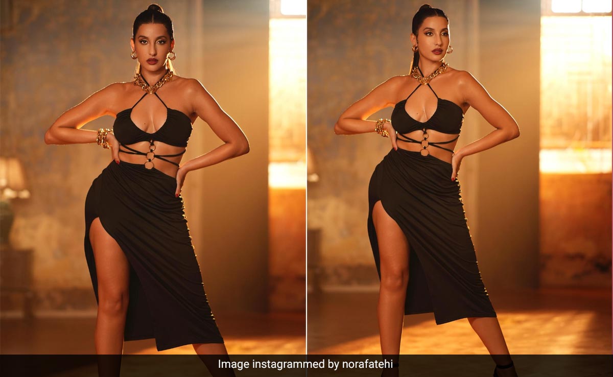 The Title Of Nora Fatehi's New Song Best Explains What We Think Of Her In A Black Cutout Dress