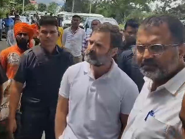 Rahul Gandhi Reaches Manipur District By Chopper After Convoy Stopped