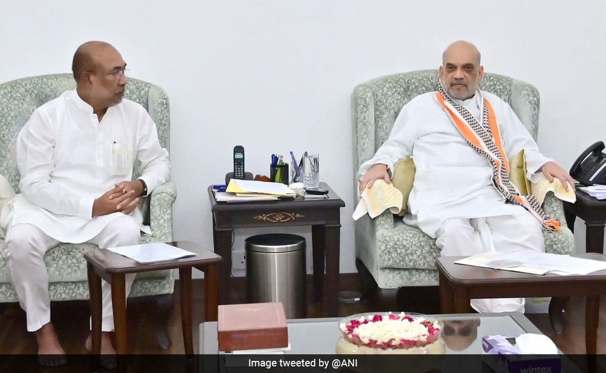 Amit Shah Meets N Biren Singh Day After All-Party Meet On Manipur