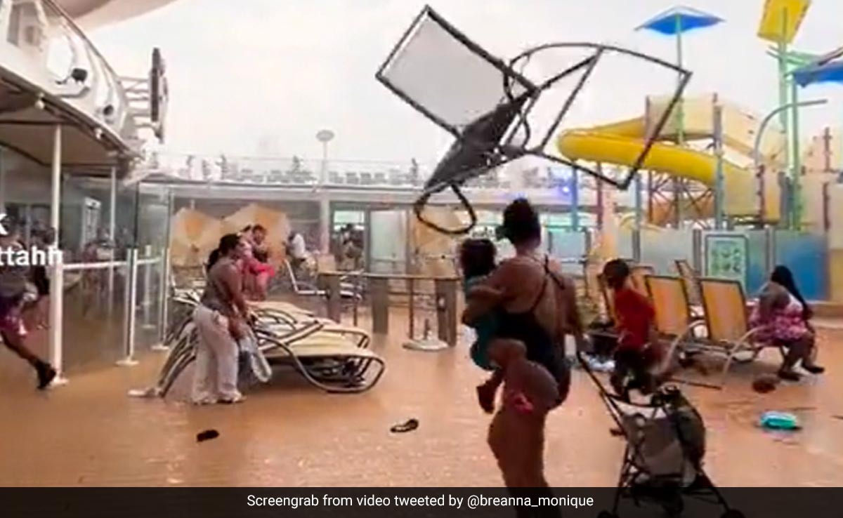 "People Getting Blown Away": Video Shows Moment Storm Hits Cruise Ship