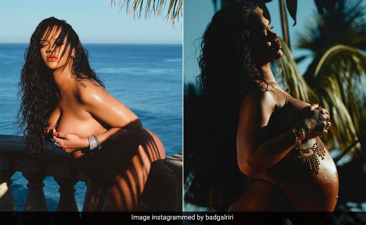 In Nothing But A Jewelled Bralette, Rihanna Embraces "The Magic That This Body Made" In A Pregnancy Photoshoot