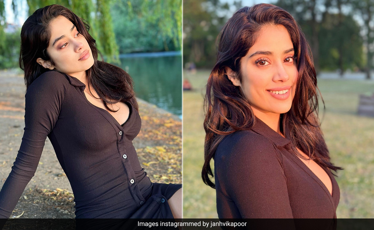 Janhvi Kapoor Perfectly Captures Golden Hour Magic In A Trusty Black Bodycon Dress