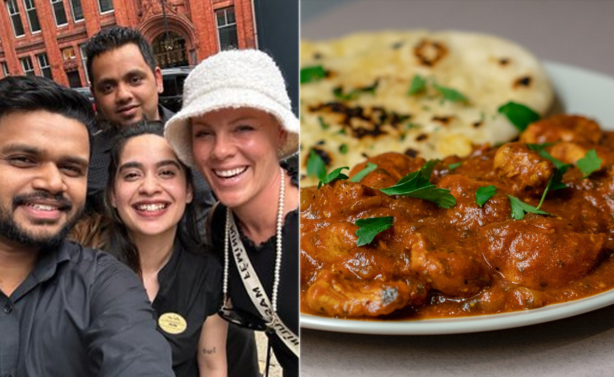 American Singer Pink Eats Naan And Chicken Curry At Indian Restaurant In UK