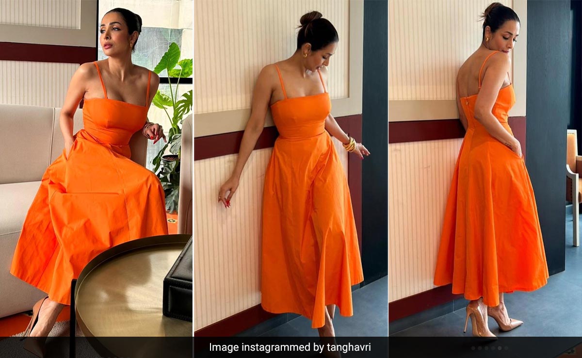 Malaika Arora's Monsoon Style In An Orange Midi Dress Is So 'A-Peeling'