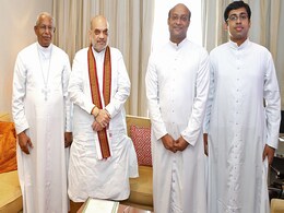Amit Shah Meets Archbishop Andrews Thazhath During Kerala visit Amit Shah Meets Archbishop Andrews Thazhath During Kerala visit