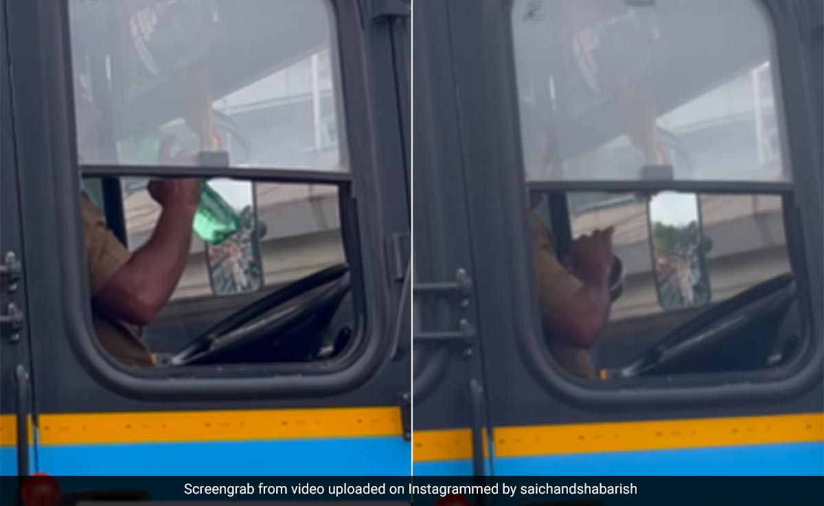 Viral Video: Bus Driver Finishes Lunch In Bengaluru Traffic, Internet Says "He Can Finish Dinner Too"