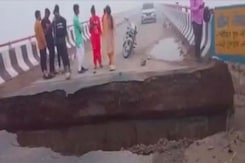 Watch: Part Of Bridge Linking Two UP Towns Swept Away After Heavy Rain Watch: Part Of Bridge Linking Two UP Towns Swept Away After Heavy Rain