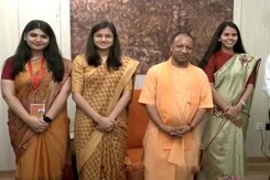 Yogi Adityanath Meets Civil Services Exam Toppers in Noida Yogi Adityanath Meets Civil Services Exam Toppers in Noida