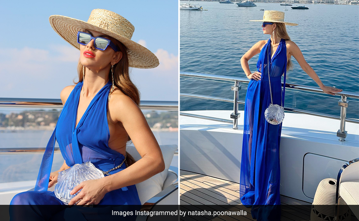 Natasha Poonawalla's Rs 9 Lakh Chanel Shell Clutch Is The Star Of Her Scintillating Blue Sheer Look
