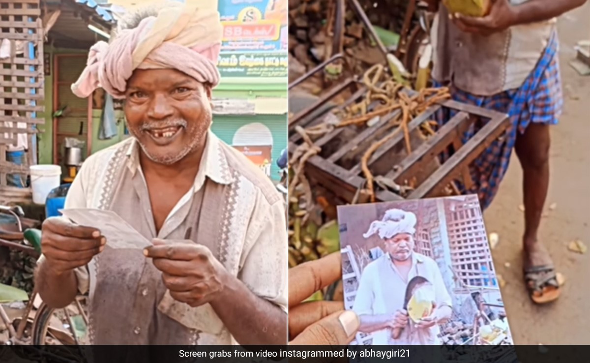 नारियल बेच रहे शख्स ने जब देखी अपनी फोटो, तो खुशी से झूम उठा, लोगों ने कहा- Smile मस्त है!