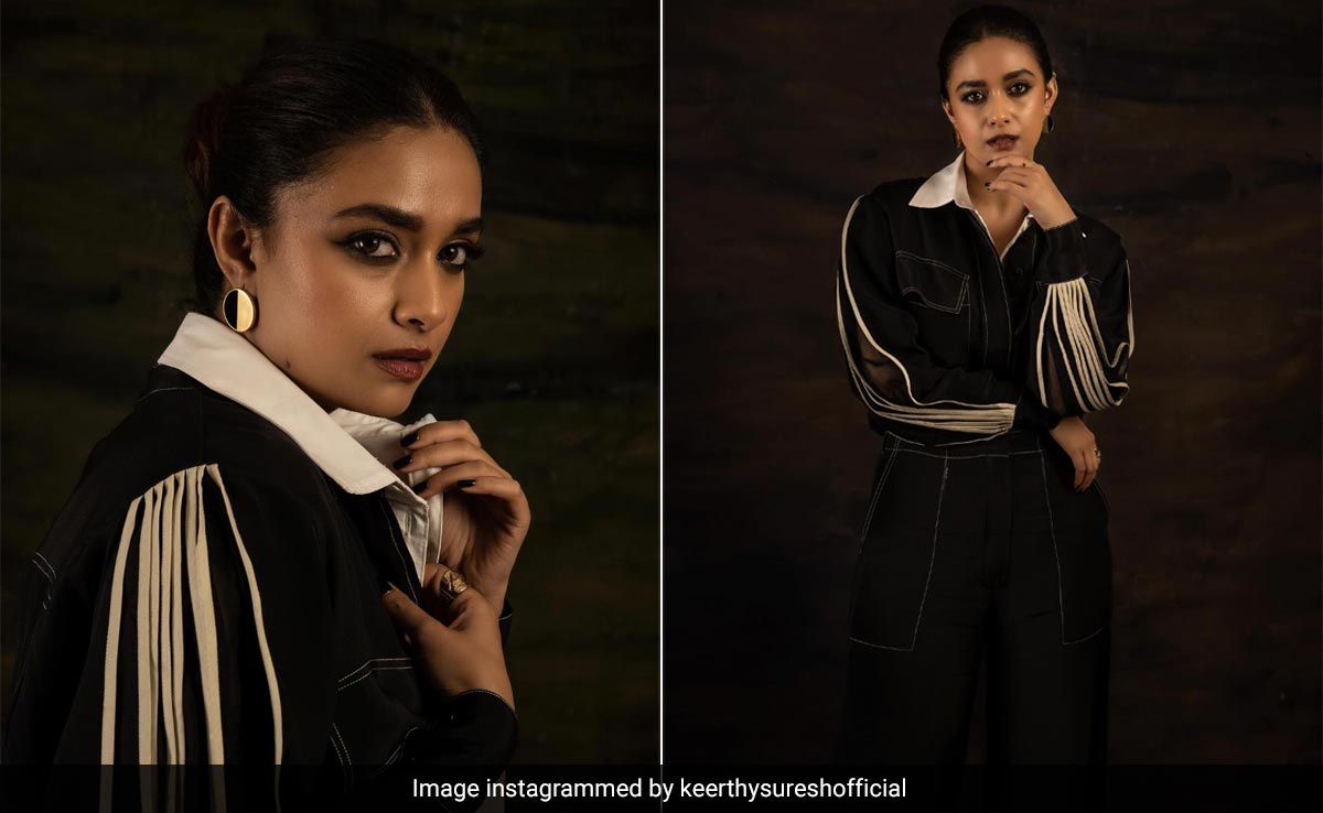 Keerthy Suresh's Pleated Black Jumpsuit Is Heading Into Sophisticated Saturday Style