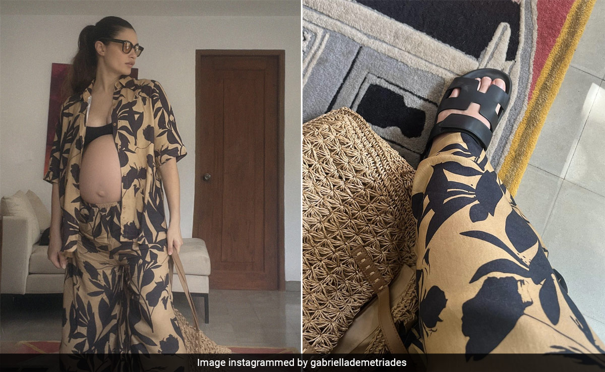 It's Settled. Gabriella Demetriades Is The Coolest Mom In Town In Her Tropical Printed Co-Ord Set