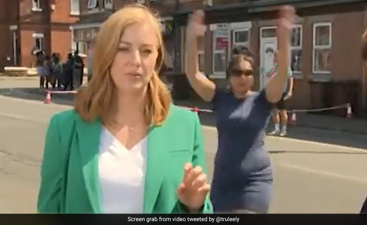 Watch: Woman Dances In Background Of Live Coverage On Nottingham Killings, Internet Calls Her A "Disgrace"