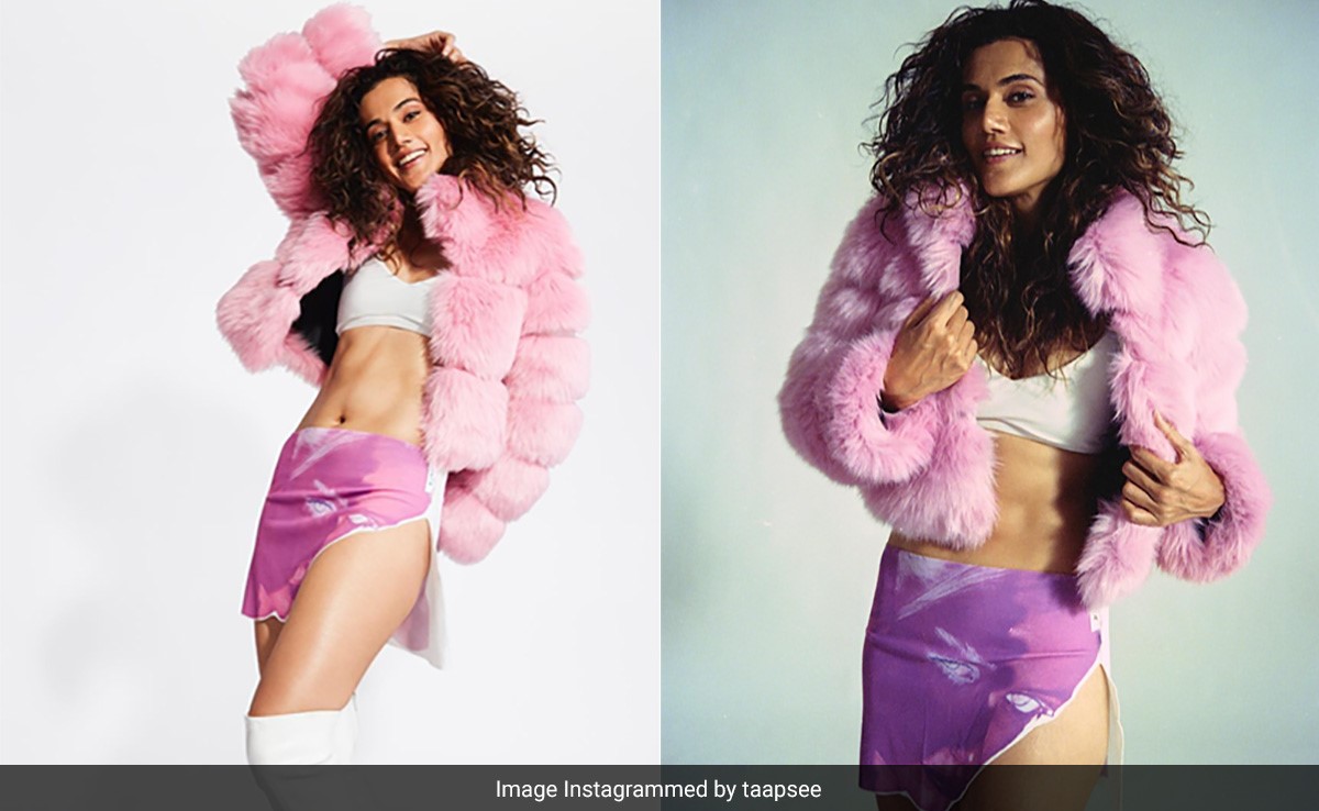 If Barbie Went To The Gym Everyday, She'd Look Like Taapsee Pannu In A Frothy Pink Three-Piece Ensemble