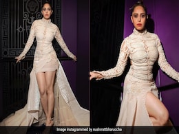 Nushrratt Bharuccha's Gown Gives Contemporary Threadwork A Glam Red Carpet Touch Nushrratt Bharuccha's Gown Gives Contemporary Threadwork A Glam Red Carpet Touch