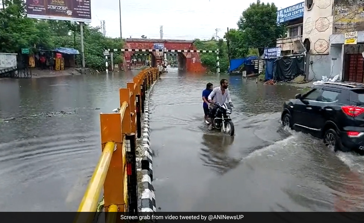 Watch: Roads In Haridwar Waterlogged Due To Heavy Rain