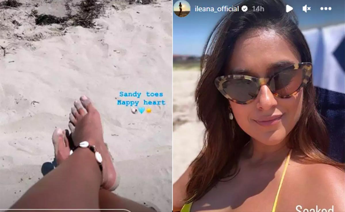 Ileana D'Cruz's Beach Day Looked Delightful In A Yellow String Bikini With Her Baby Bump