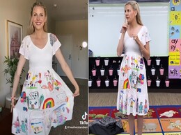 Video: Teacher Wears Dress Coloured By Students On Her Last Day Video: Teacher Wears Dress Coloured By Students On Her Last Day