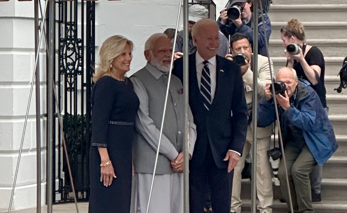 US President, First Lady Jill Biden Received PM Modi At White House