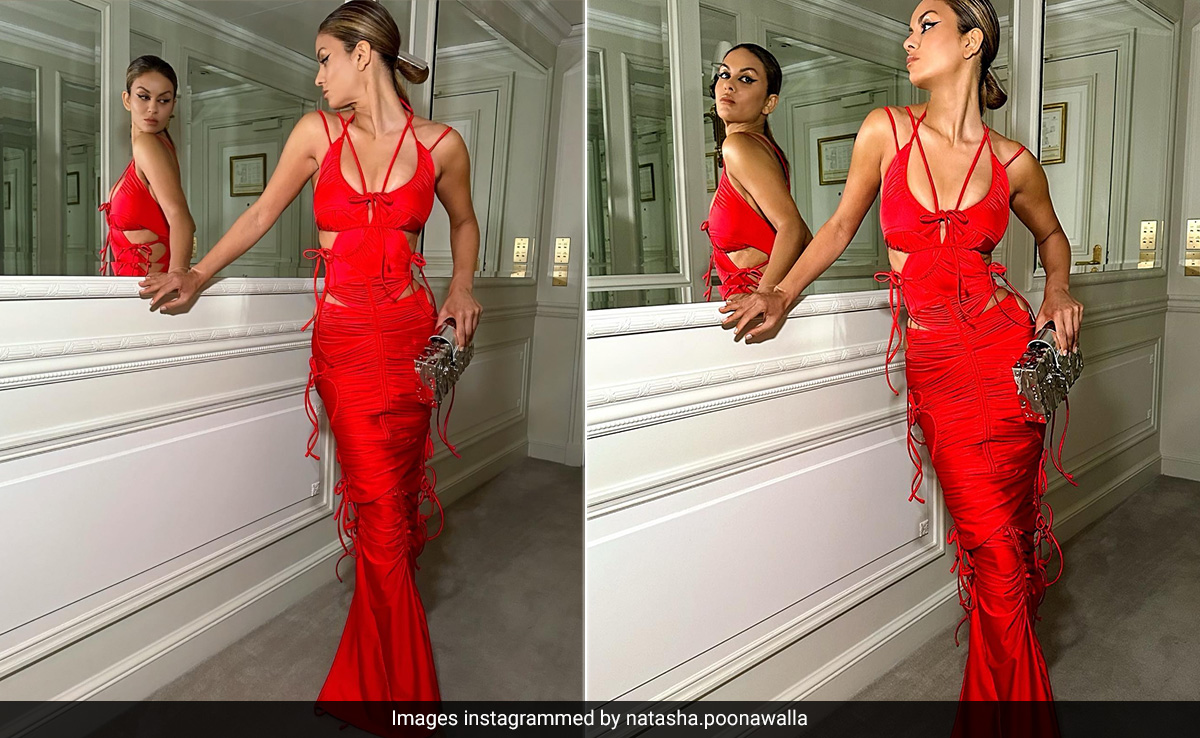 Natasha Poonawalla Is Flaming Hot In A Fiery Red Cutout Dress