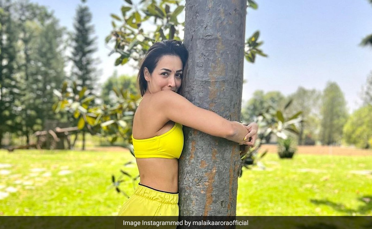 Malaika Arora's Neon Sports Bra And Shorts Makes Her Look More Sunny Than The Sun Itself