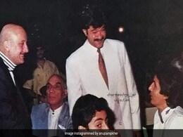 Amitabh Bachchan And Anil Kapoor In Throwback Gold Posted By Anupam Kher. Bonus - A Young Abhishek Bachchan Amitabh Bachchan And Anil Kapoor In Throwback Gold Posted By Anupam Kher. Bonus - A Young Abhishek Bachchan