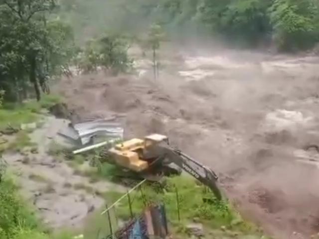 Video: Water Level Surges In Sikkim River Amid Heavy Rain, 1 Swept Away