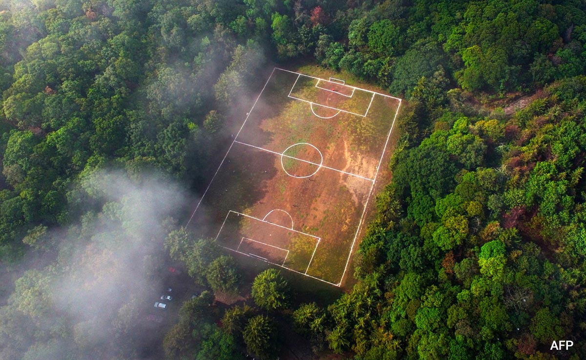 Pics: Volcano Crater Home To "Unique" Football Pitch In Mexico