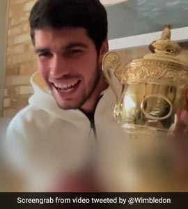 Watch: Carlos Alcaraz Drops Wimbledon Trophy During Live Interview