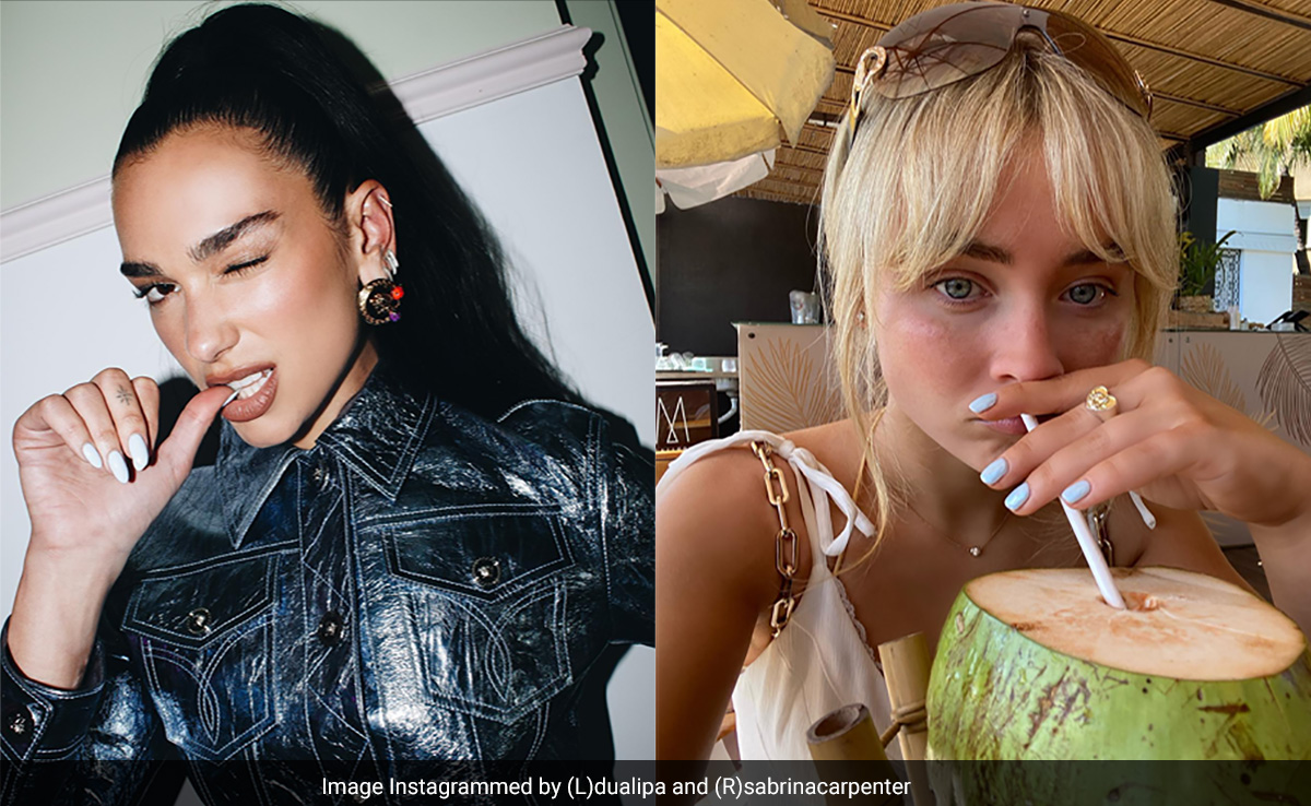 As Seen On Everyone From Zendaya To Dua Lipa, Blueberry Milk Nails Are Summer 2023's Viral Nail Art Trend