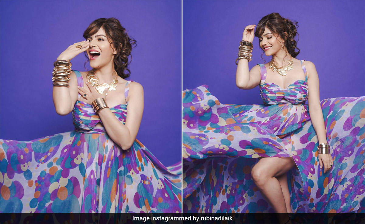 Rubina Dilaik Is Brightening Up Gloomy Monsoon Days In A Vibrant Violet Dress