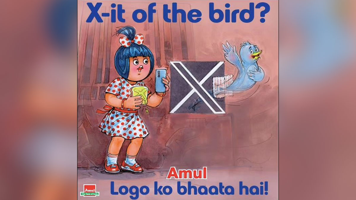 "X-it Of The Bird?": Amul Shares Quirky Post On Twitter's Logo Rebranding