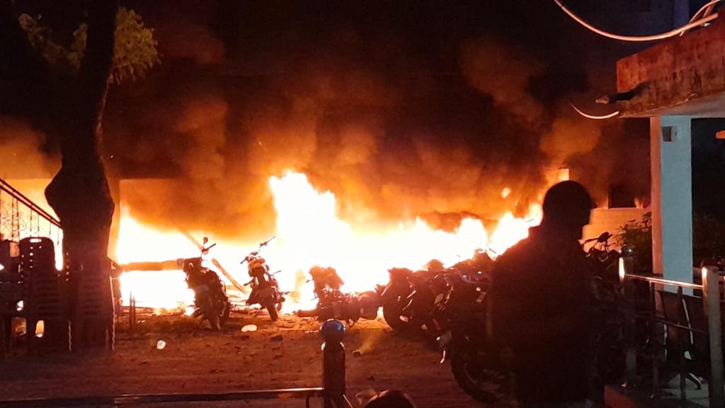 Video: Short Circuit Causes Huge Fire At UP Police Station, 4 Cops Injured