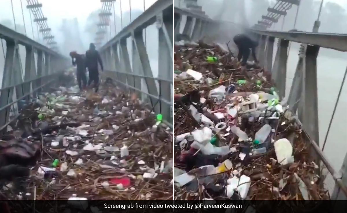 'कुदरत कुछ उधार नहीं रखती' नदी ने पुल पर फैलाया फेंका कचरा, देखें VIDEO
