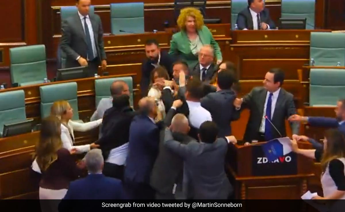 Video: Brawl Breaks Out In Kosovo Parliament, Water Thrown On Prime Minister