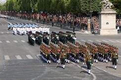 India's Tri-Services Contingent March In France's Bastille Day Parade India's Tri-Services Contingent March In France's Bastille Day Parade