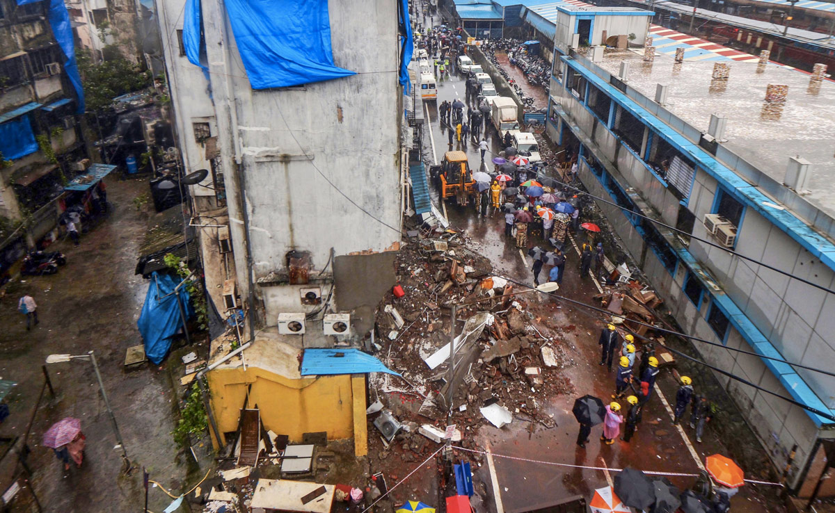 1 Dead, 4 Injured In Building Collapse In Rain-Battered Mumbai