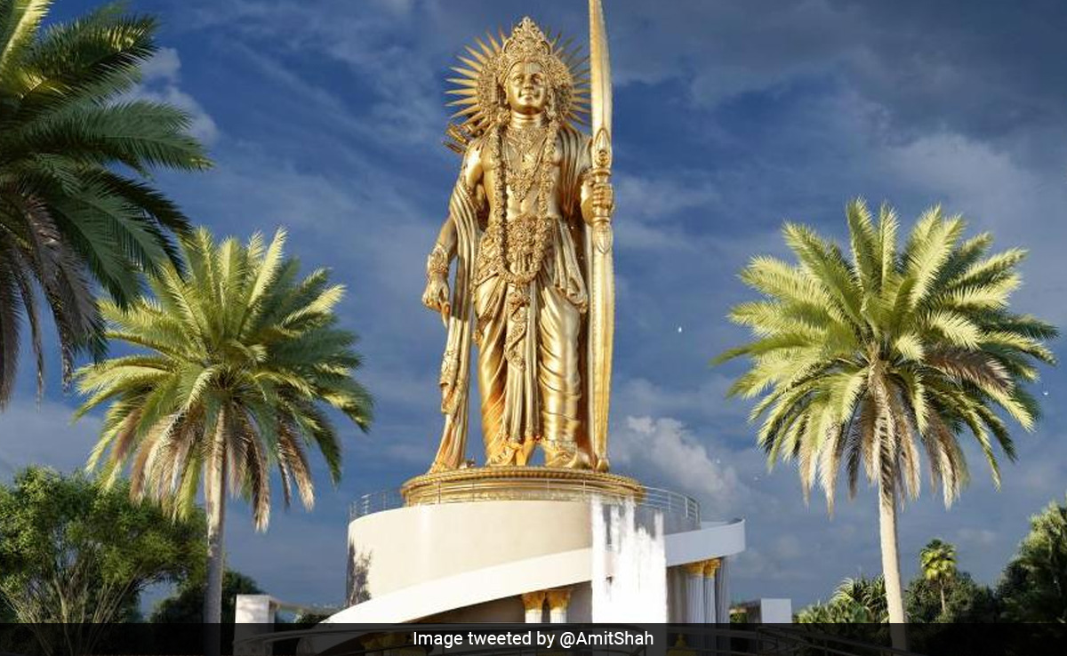Amit Shah Lays Foundation Stone For 108-Feet Ram Statue In Andhra's Kurnool