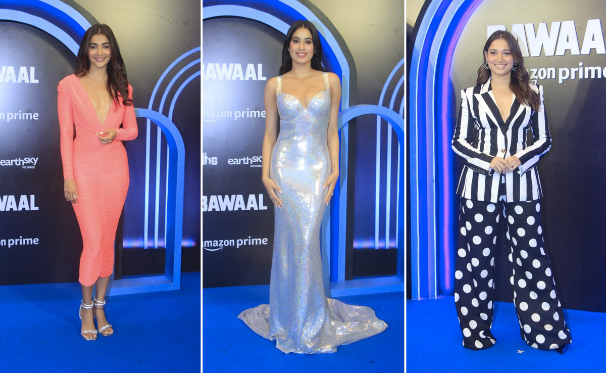 Janhvi Kapoor, Tamannaah And Pooja Hegde Lead Celeb Roll Call At <i>Bawaal</i> Screening