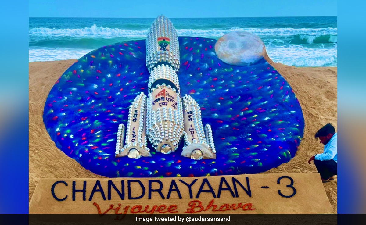Chandrayaan-3: Sudarsan Pattnaik Wishes ISRO Luck For Space Mission With Sand Art