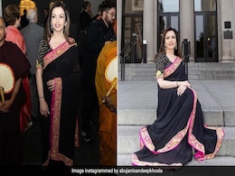 Nita Ambani Radiates Exceptional Elegance In A Black Georgette Abu Jani Sandeep Khosla <i>Saree</i> Nita Ambani Radiates Exceptional Elegance In A Black Georgette Abu Jani Sandeep Khosla <i>Saree</i>