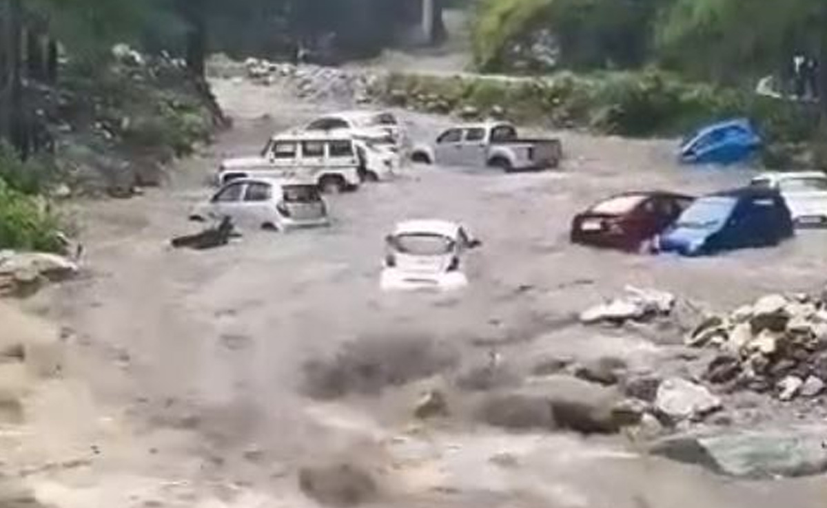 Video: Sudden Surge Sweeps Away Cars In Himachal Tourist Spot