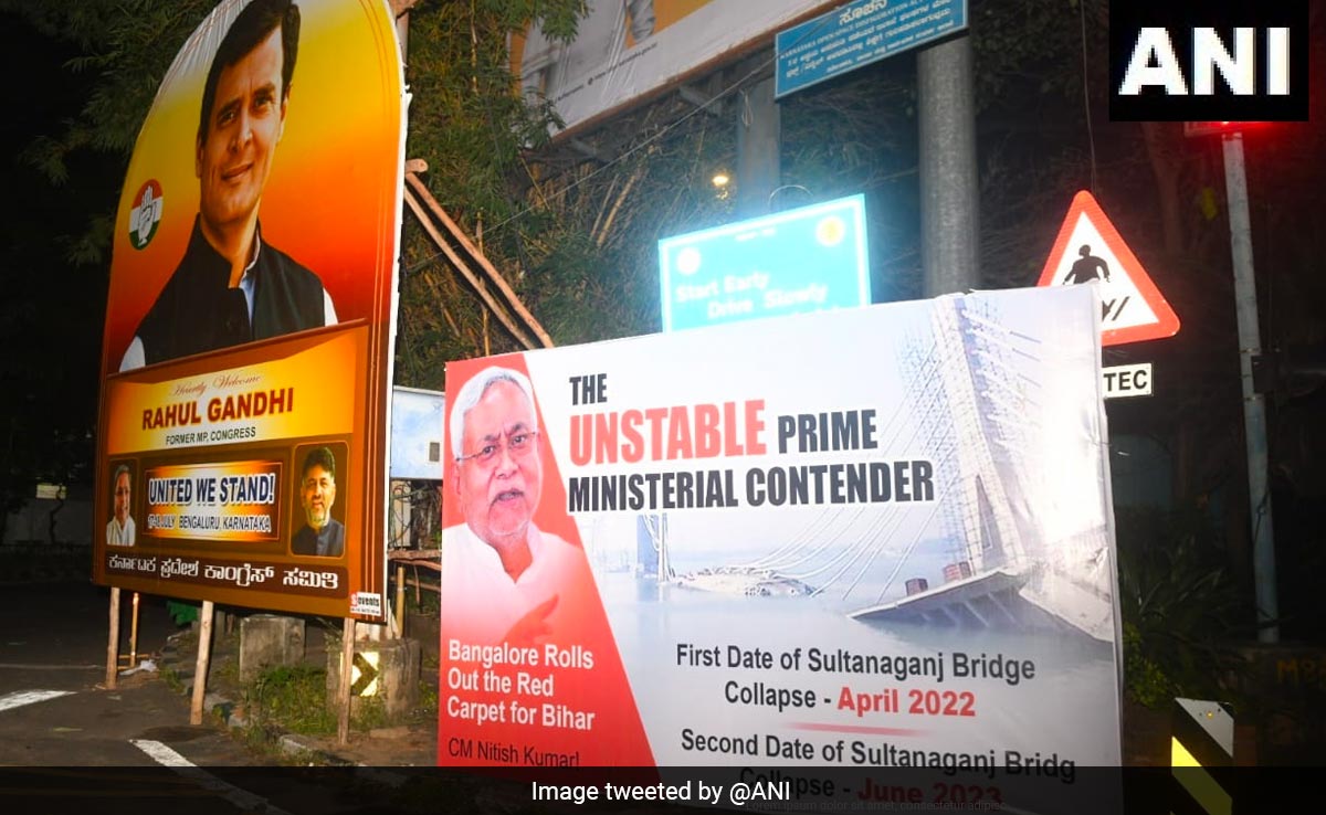 Posters Targeting Nitish Kumar Pop Up In Bengaluru Amid Big Opposition Meet