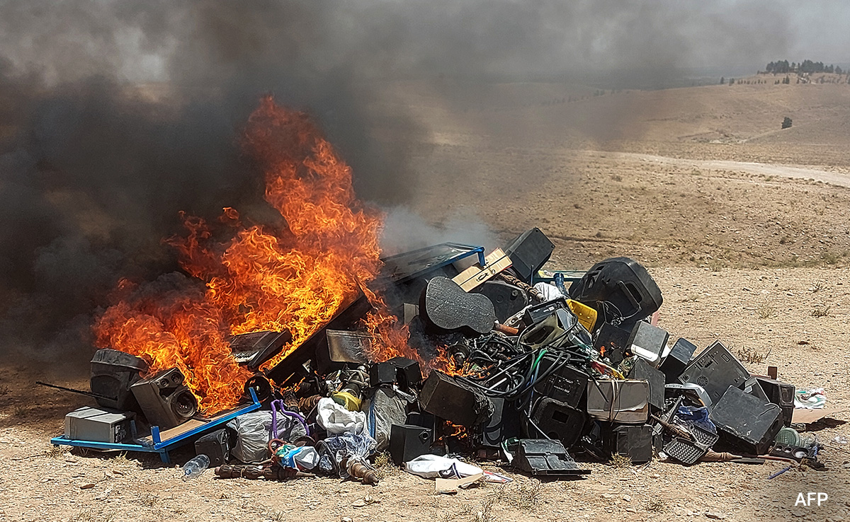 Guitar, Tabla, Speakers Go Up In Flames In Taliban Bonfire